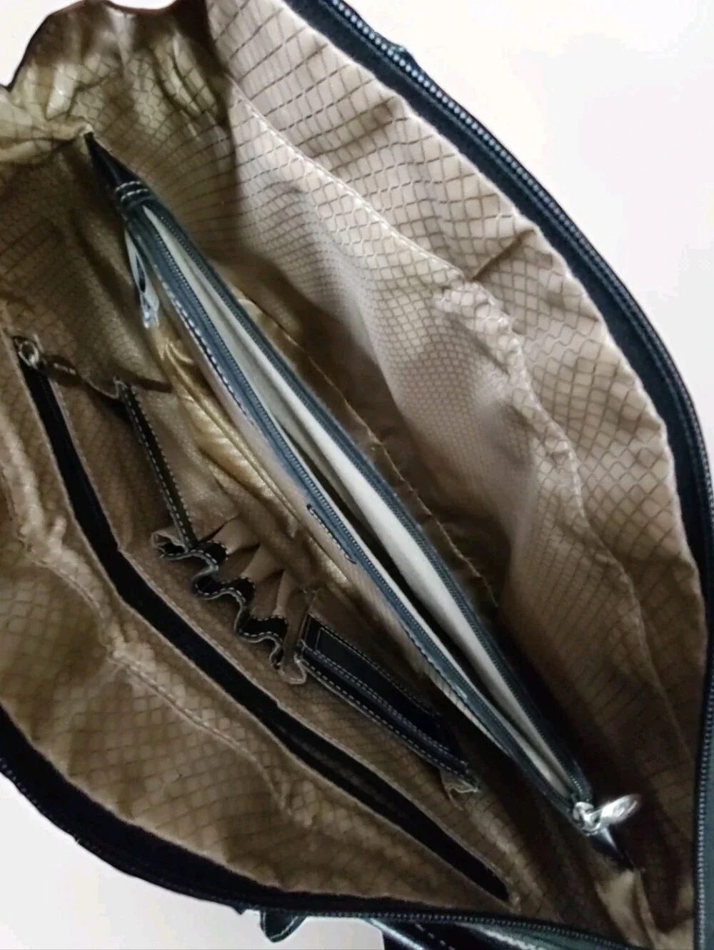 McKlein Black Leather Business Tote Laptop Briefcase Organizer 20